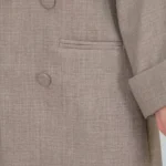 نمای جیب کت یقه دلبری گابردین کج راه مدل 10504 رنگ موکا