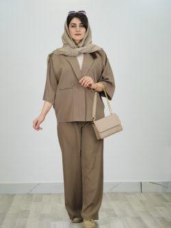 Loose Cropped Coat and Pants Set7